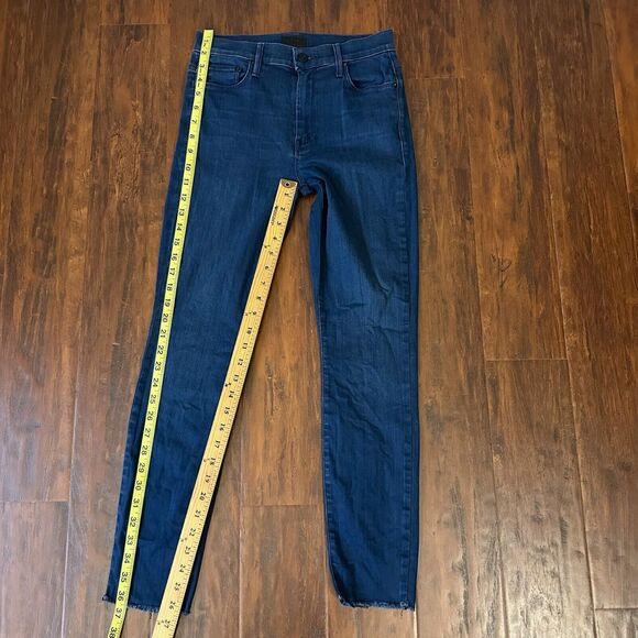 MOTHER Looker Ankle Fray Jeans Blue Untouched Skinny High Waisted - Picture 14 of 15